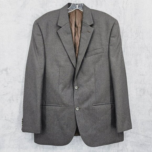 MICHAEL Kors Suit Jacket Blazer Sport Coat 40R Brown Plaid Double Vent 2 Button - Picture 12 of 12